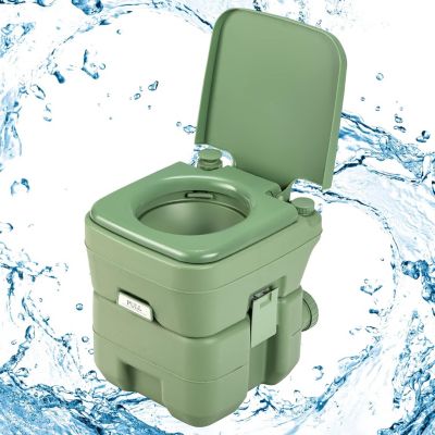 20L Toilette Portable WC Chimique Mobile en HDPE pour Camping Caravanes Hopital Voyage Vert