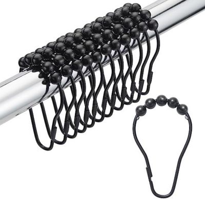 Lot 50 Anneaux Rideau Métal Ouverts 38mm - Noir - Pour Rideaux Douche Et Fenêtres