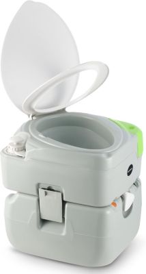 DARTMOOR 22L Toilette de Camping Portable Adulte WC Sèche Toilette avec Siège Diagonal Pompe à Piston Orifice d'Egout HDPE pour Extérieur RV Randonnée Chantier Excursion Routière Navigation