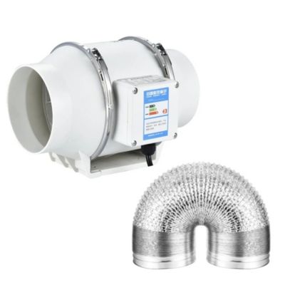 240mm Extracteur d'air 900mètres cubes par heure 130W,2500RPM,Comprend un tube de 3M,Ventilateur d'extraction à fort débit d'air