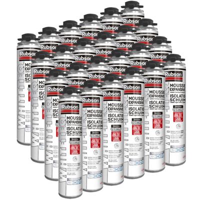 24x Mousse expansive 750ml RUBSON WhiteTeq isolation thermique et phonique Rubson