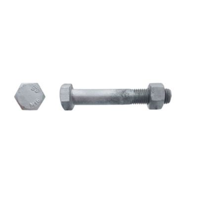 25 Boulons Charpente Tête Hexagonale F/Partiel 20 x 250 mm - 4014/4032 - 6.8 - Galvanisé - D-Work