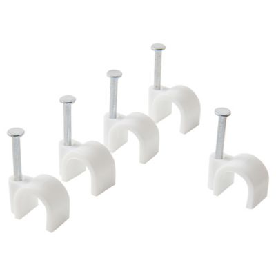 25 cavaliers ronds en nylon Diall ø 8 à 9 mm blanc