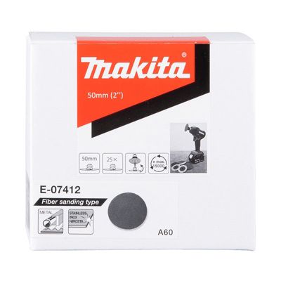 25 Disques Abrasifs Oxyde D'alumine Makita E-07412 50mm A60