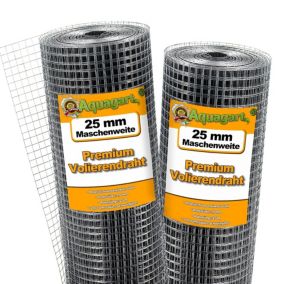 25 m x 1 m grillage pour volière, grille métallique, grillage soudé, grillage noué Aquagart