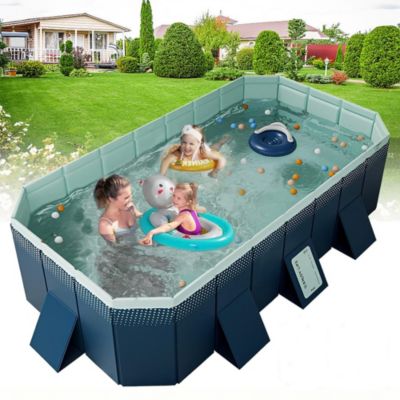 2M Premium Piscine Hors Sol Pliable Rigide,Grande Taille Épaisse, Pour Usage Intérieur Et Extérieur Jardin Enfants Adultes