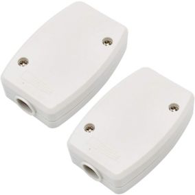 2Pcs Electrique Boîte de Jonction à 3 pôles Connecteur de Câble électrique Boîtier de Raccordement  Blanc