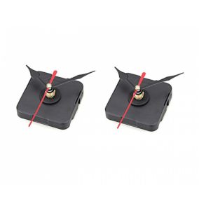2pcs Mouvement Mécanisme D'horloge A Quartz Aiguilles Noir Rouge DIY