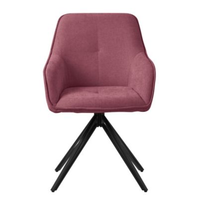 2x Chaise de salle à manger vieux rose pivotante  fauteuil rembourrée salon