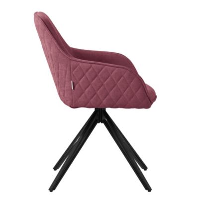 2x Chaise de salle à manger vieux rose pivotante  fauteuil rembourrée salon