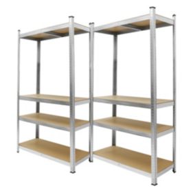 2x Etagere de Rangement - 160x80x40 cm - Charge jusqu'a 320kg - en Metal Galvanise