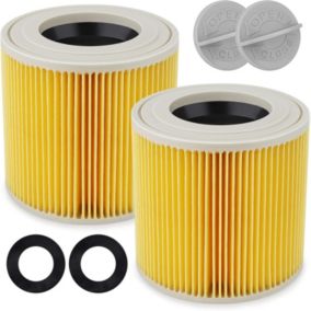 2x Filtre cartouche pour aspirateur Aspirateur pour Karcher WD2 - pour Aspirateurs WD2 WD3 WD3P A2004 MV2 MV3