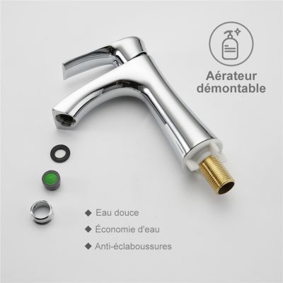 2x Robinet Salle Bain Noir acier inoxidable avec Poignée Carrée Mitigeur lavabo Eau Froide Chaude Disponible Robinetterie