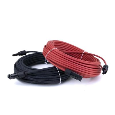 2x20m Allonge câble solaire 6mm² - MC4 - (Noir - Rouge)
