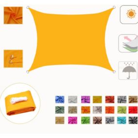 2x3 m voile d'ombrage jaune rectangulaire extérieur auvent de jardin anti - UV