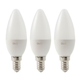 3 ampoules LED Diall blanches E14 3W=25W blanc chaud
