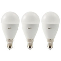 3 ampoules LED Diall mini globe E14 5,7W=40W blanc chaud