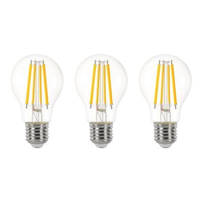 3 ampoules LED E27 A60 filament transparent 806 lm blanc chaud 3,8W grade A Jacobsen