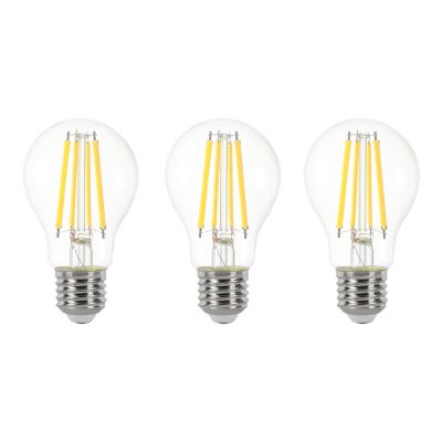 3 ampoules LED E27 A60 filament transparent 806 lm blanc neutre 3,8W grade A Jacobsen