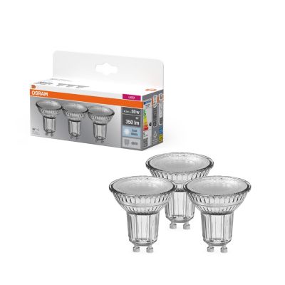 3 ampoules LED GU10 350lm blanc froid 4,3W Osram