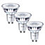 3 ampoules LED réflecteur GU10 3,5W=35W blanc chaud