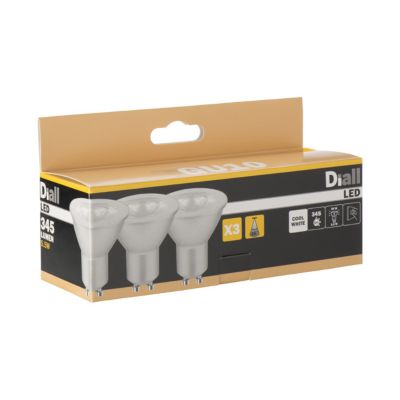 3 ampoules LED réflecteur GU10 Spot 5,2W=50W blanc froid Castorama