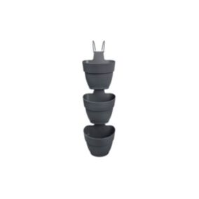 3 Balconnières en plastique Elho Vibia Campana Forêt Verticale anthracite - diamètre 17 cm