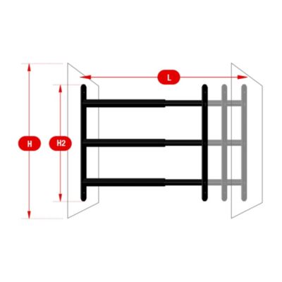 3 barreaux télescopiques de fenêtre, acier gris anthracite, Afbat, L.48 à 90 cm
