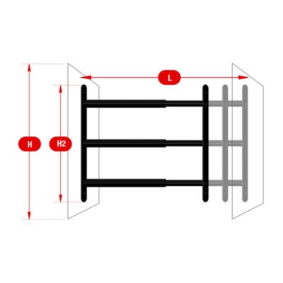 3 barreaux télescopiques de fenêtre, acier noir Afbat, L.48 à 90 cm