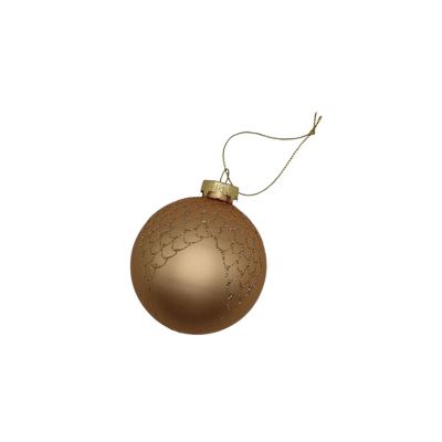 3 boules de Noël en verre Or, L. 8 x l. 8 x H. 8 cm