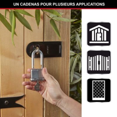 Cadenas extérieur acier laminé 50 mm anse acier cémenté 3 clés