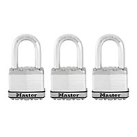 3 cadenas Acier laminé Master Lock Excell 45 x 50 mm