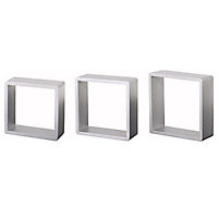 3 cubes aluminium argenté Form Lima 30 cm