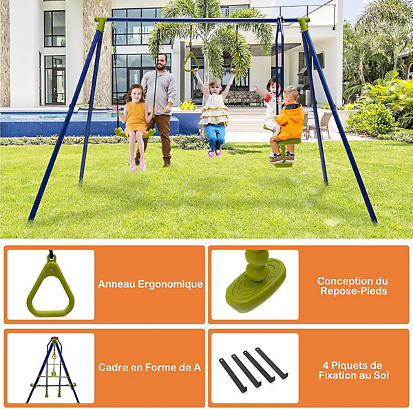 Anneau de gymnastique pour enfants, Accessoires de trapèze de balançoire, Cadre Anneau de gymnastique pour enfants, Accessoires de trapèze de balançoire, Cadre