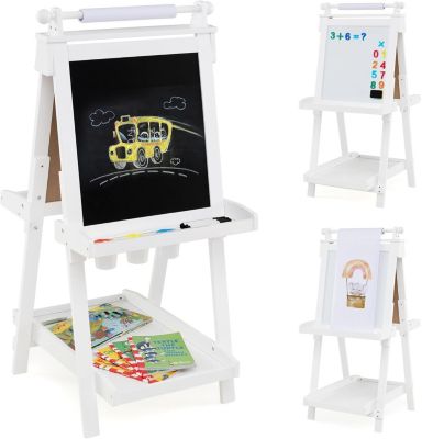 Tableau Réglable Hauteur Rotatif 360 Arkyomi Tableau Enfant Double Face Fer Chevalet Rotatif à 360 Chevalet Tableau Enfant Pliable