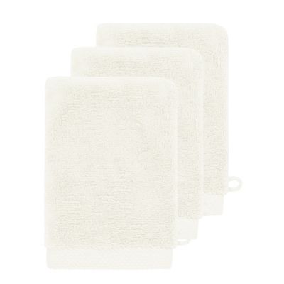 3 gants de toilette Zéro Twist 560 g/m² Ecru 16x22 cm SENSOFT