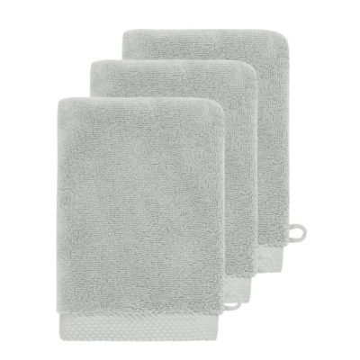 3 gants de toilette Zéro Twist 560 g/m² Gris Perle 16x22 cm SENSOFT