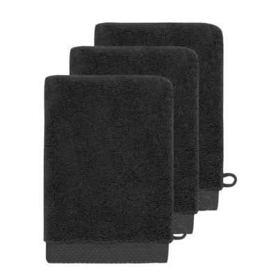 3 gants de toilette Zéro Twist 560 g/m² Noir 16x22 cm SENSOFT