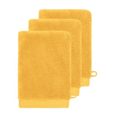 3 gants de toilette Zéro Twist 560 g/m² Safran 16x22 cm SENSOFT