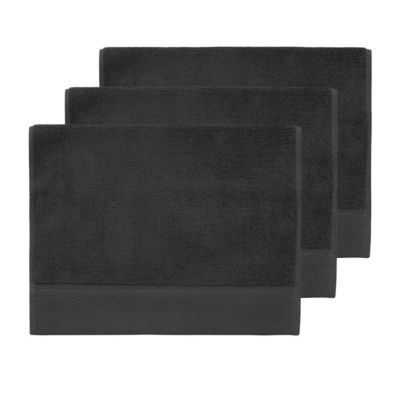 3 grandes serviettes invité Zéro Twist 560 g/m² Noir 40x60 cm SENSOFT
