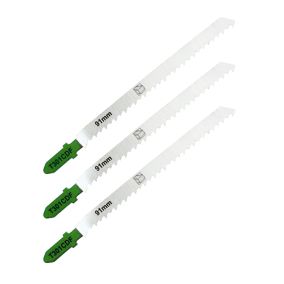 3 lames de scie sauteuse T droite propre Bois dur L. 116 mm