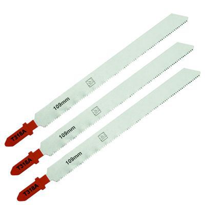 3 lames de scie sauteuse T droite propre Métal fin - acier