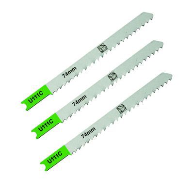 3 lames de scie sauteuse U droite grossière Bois