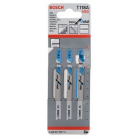 3 lames scie sauteuse métal T droite Bosch
