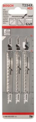 3 lames scie sauteuse T234X HCS Bosch 65mm