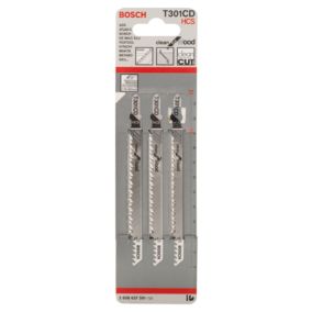 3 lames scie sauteuse T301CD HCS Bosch 65mm