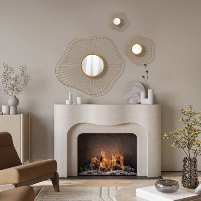 3 miroirs filaires doré Ø20,30 et 60cm Ariane
