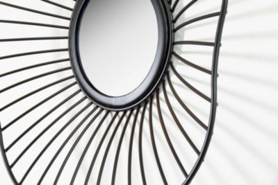 3 miroirs filaires noir Ø20,30 et 60cm Ariane