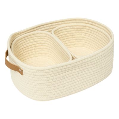 3 paniers pour salle de bains coloris ivoire, 5Five Duo