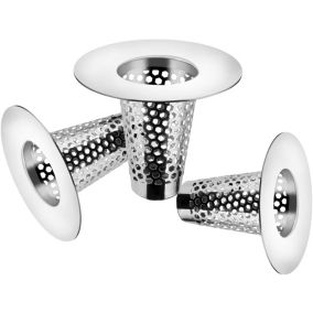 3 pièces Filtre à cheveux de douche - Crépine d'évier de cuisine en acier inoxydable - Pour balcon, cuisine et salle de bain